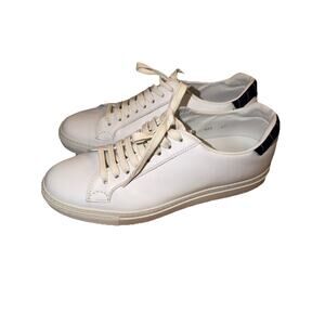 Scarosso Men's White Leather Sneakers Shoes Made in Italy EU41, US8, UK7